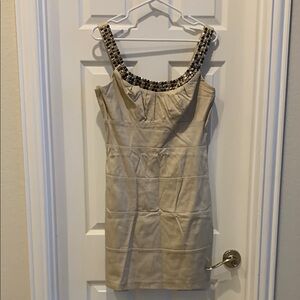 Elegant Cream Sleeveless Dress